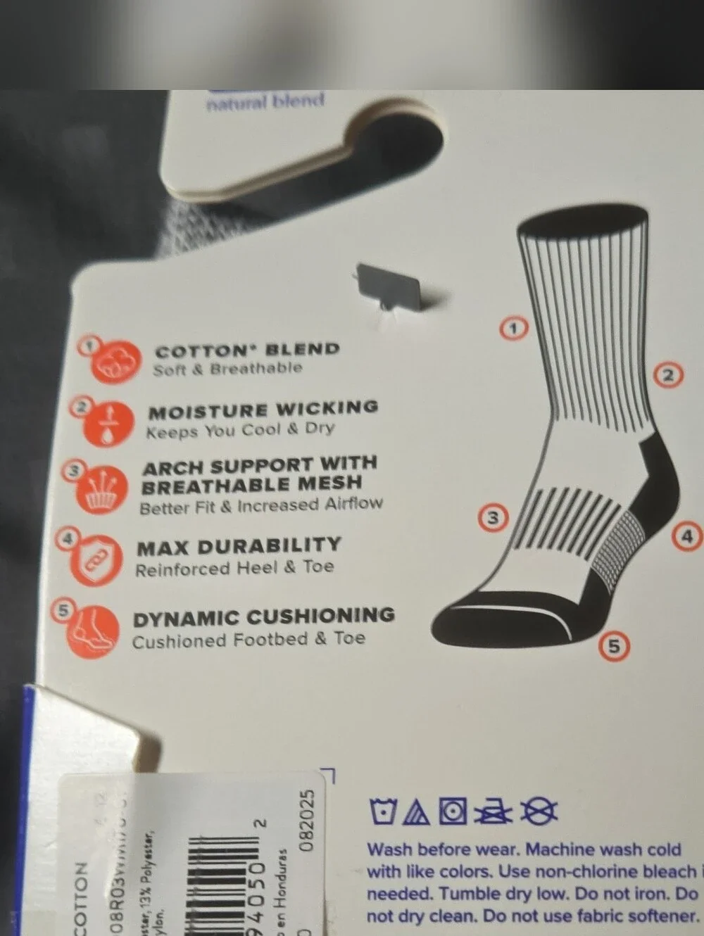 Gildan Men's Cushion Crew Athletic Socks - Gray & White